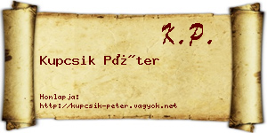 Kupcsik Péter névjegykártya