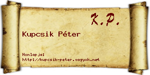 Kupcsik Péter névjegykártya