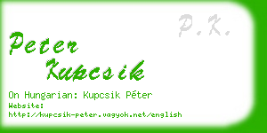 peter kupcsik business card